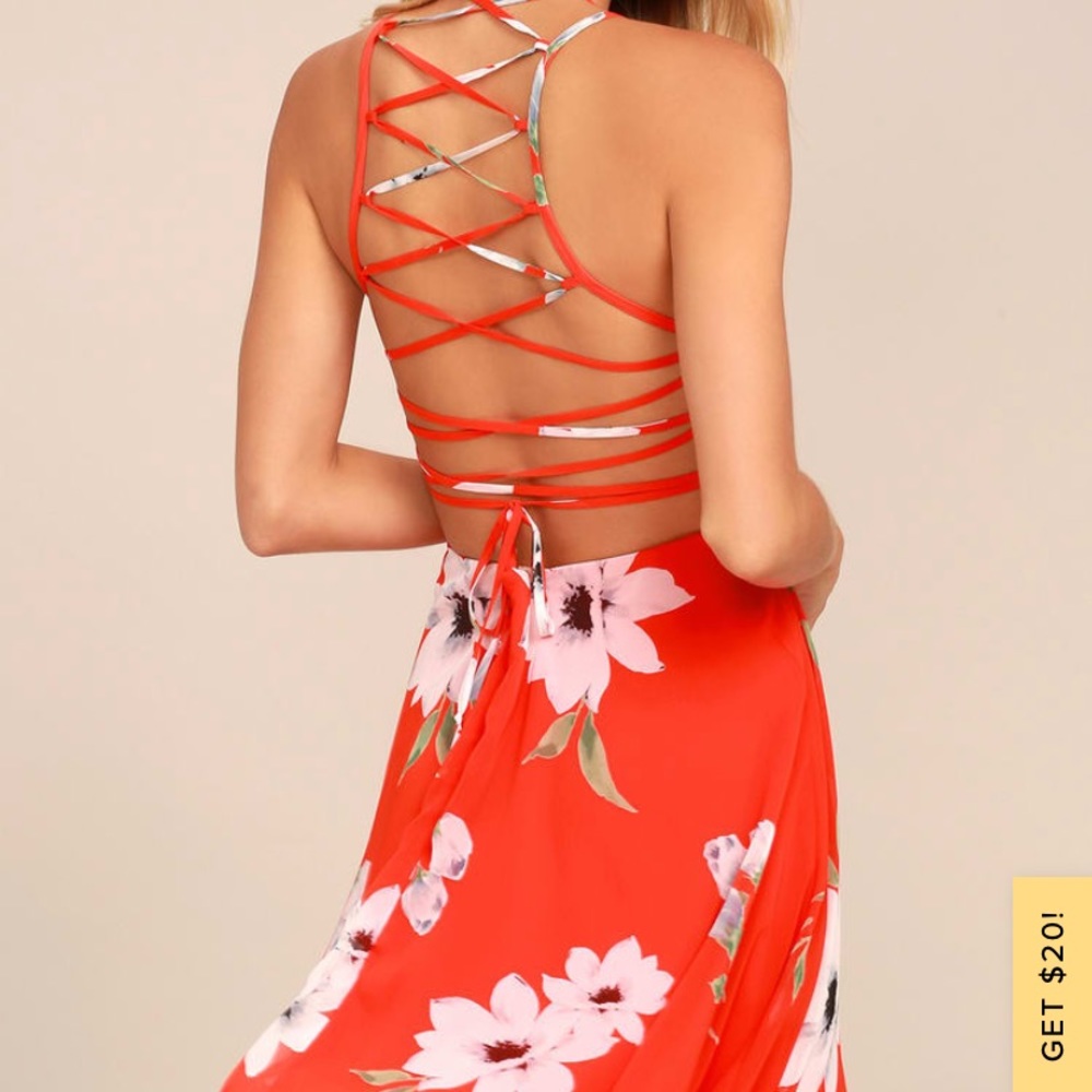 Lulus Backless Lace-up dress